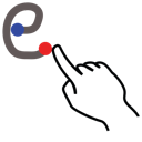 e, gestureworks, letter, lowercase, stroke icon