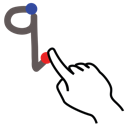 gestureworks, letter, lowercase, q, stroke icon