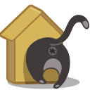 birdhouse, cat icon