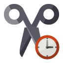 scissors,clock icon