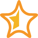 half, star icon