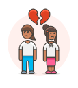 breakup, couple, lesbian svg vector icon