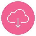circle, cloud, content, down, download svg vector icon