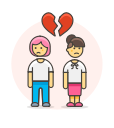 breakup, couple, lesbian svg vector icon