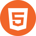 circle, html5, programming, round svg vector icon