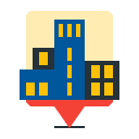 bank, location, map, office, pin svg vector icon