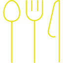 cafe, dinner, fork, knife, spoon svg vector icon