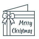 bowknot, card, christmas, congratulation, xmas svg vector icon