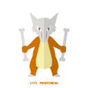 groud, kanto, marowak, pokemon svg vector icon
