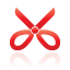 red, scissors icon