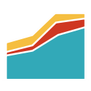 analytics, area chart, black background, business, diagram, report, schedule svg vector icon