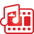 basic, music, red, video icon