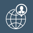 communications, connections, globe, map, network, pointer, user svg vector icon