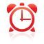 alarm, clock, red icon