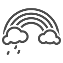 clouds, colours, rain, rainbow, spring, sun, weather svg vector icon