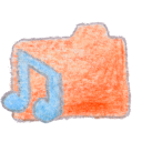 folder,orange,music icon