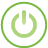 basic, button, green, power icon