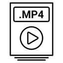 file, mp4, video svg vector icon