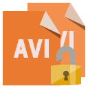 file,format,avi,lock,open icon