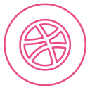 design, dribbble, graphic, images, line, neon, social svg vector icon