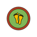 diwali, festival, footprints, lights svg vector icon