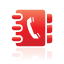address, book, red icon