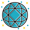 brilliant, diamond, gem, luxury, round, sparkle, wealth svg vector icon