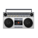 boombox, white icon