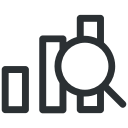 bars, chart, fall, fing, line , search svg vector icon