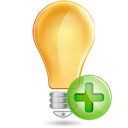 bulb,plus icon