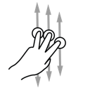 finger, gestureworks, scroll, three icon