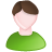 green, male, user, white icon