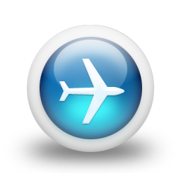 glossy,blue,plane,airplane icon