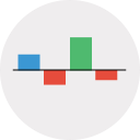 analytics, chart, down, keynote svg vector icon