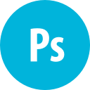 adobe, photoshop, round svg vector icon