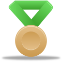 bronze, green, metal icon