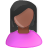 user,female,black,pink,profile,member,person,people,human,woman,account icon