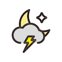 night, rain, storm, weather svg vector icon