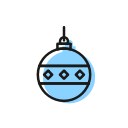 ball, christmas, christmastime, deco, holiday, snow svg vector icon