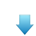 blue, down, sub icon