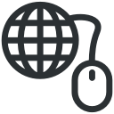 globe, internet, mouse, ppc, seo svg vector icon