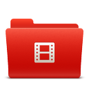 folder, new, red, soda, video icon