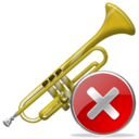 trumpet,close,instrument,no,cancel,stop icon