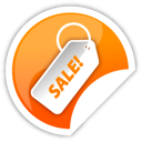 orange, sale, sticker icon