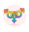 bisexual, lgbtq, sign svg vector icon