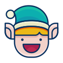 elf, emoji, emot, happy, smile, smiley svg vector icon