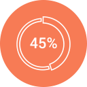 chart, diagram, forty five, graph svg vector icon