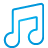 basic, blue, music icon