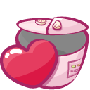cooker, heart, lover icon