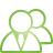 basic, green, users icon
